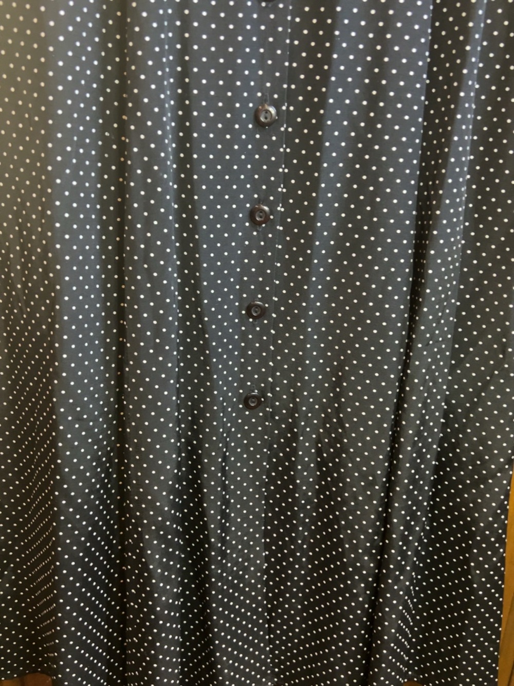 VTG 90’s My Michelle Navy/White Polka Dot Button Front Collared Shirt Dress 7/8 - Picture 6 of 10
